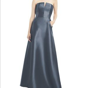 Alfred Sung Satin Twill Strapless Bridesmaids Dress